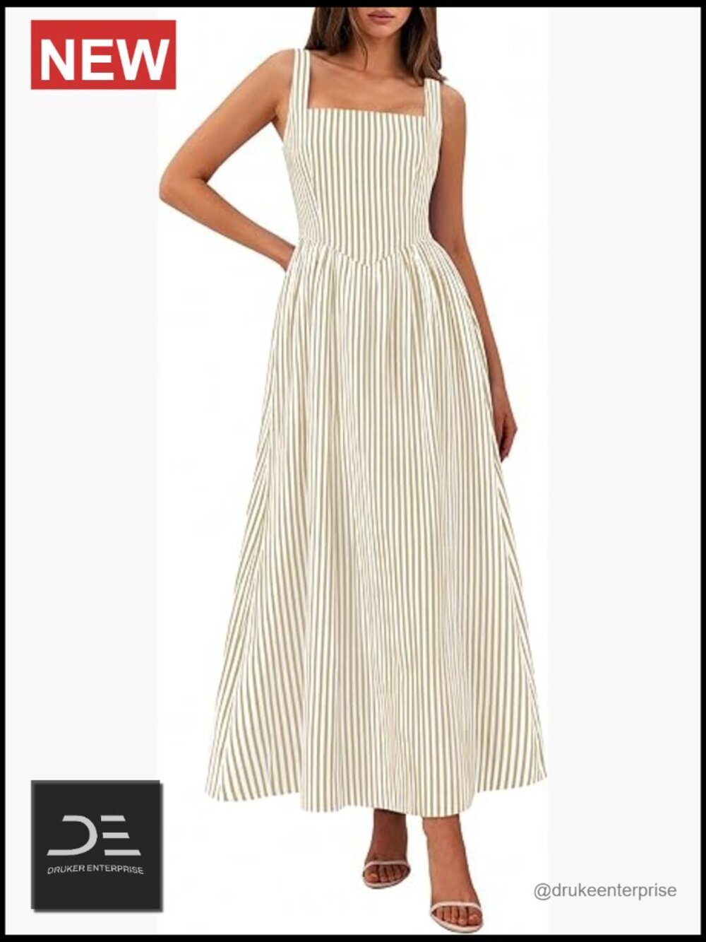 Sleeveless Smocked A-Line Maxi Dress with Pockets & Ruffle Hem